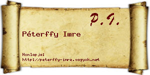 Péterffy Imre névjegykártya